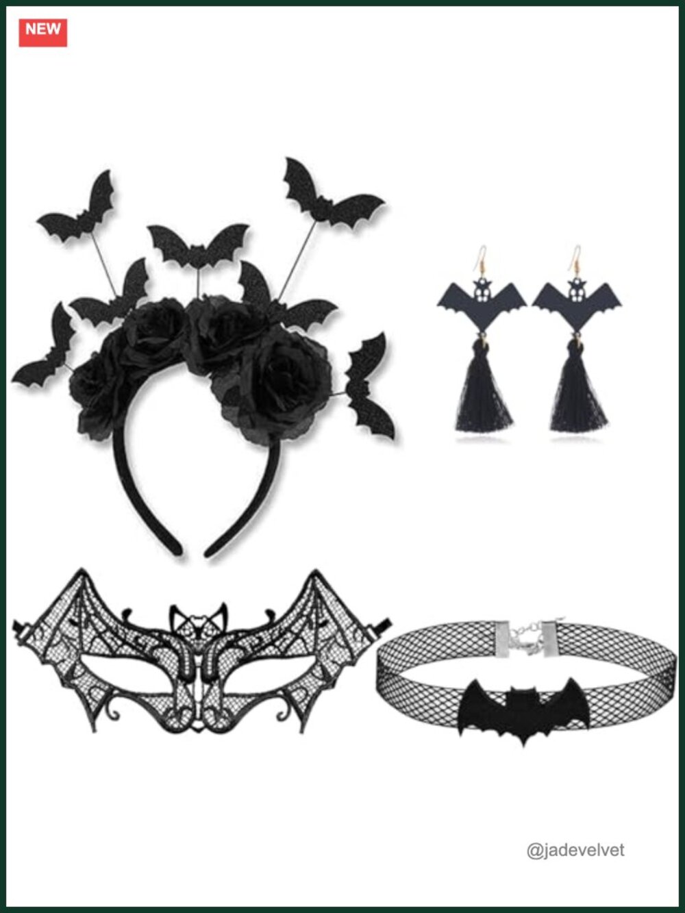 Bat Headband and Masquerade Mask Set Halloween Costume Accessories